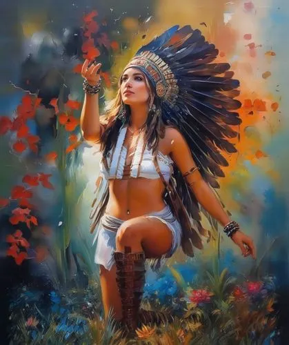 warrior woman,american indian,native american,indigenous painting,pocahontas,cherokee,the american indian,shamanic,native,tribal chief,feather headdress,indigenous,indian headdress,indigenous culture,