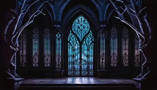 haunted cathedral,hall of the fallen,stained glass windows,gothic architecture,gothic church,stained glass,stained glass window,cathedral,the door,blood church,church door,portal,sanctuary,doorway,gothic,gothic style,doors,the threshold of the house,iron door,frame illustration,Unique,Paper Cuts,Paper Cuts 02