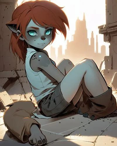 tristana,elona,fae,croft,saria,girl sitting,Conceptual Art,Sci-Fi,Sci-Fi 17