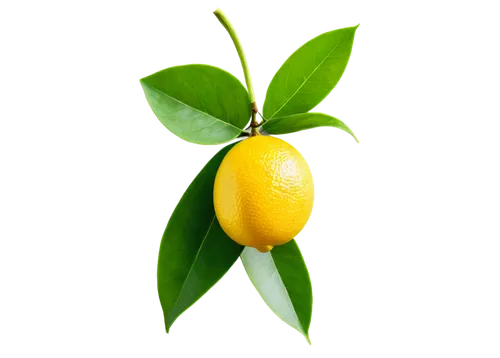 Yellow lemon, solo, bright citrus color, vibrant glossy skin, green leaves, stem attached, ripe, juicy pulp, slight shine, soft natural light, 3/4 composition, shallow depth of field, warm color tone,