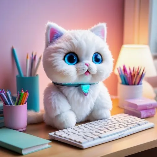 cute cat,minurcat,cat on a blue background,softdesk,pink cat,copycatting,cute cartoon character,korin,cartoon cat,blue eyes cat,snowbell,cute cartoon image,cat kawaii,mascotech,cat image,doll cat,cute animals,kittu,online meeting,mashable,Illustration,Paper based,Paper Based 15