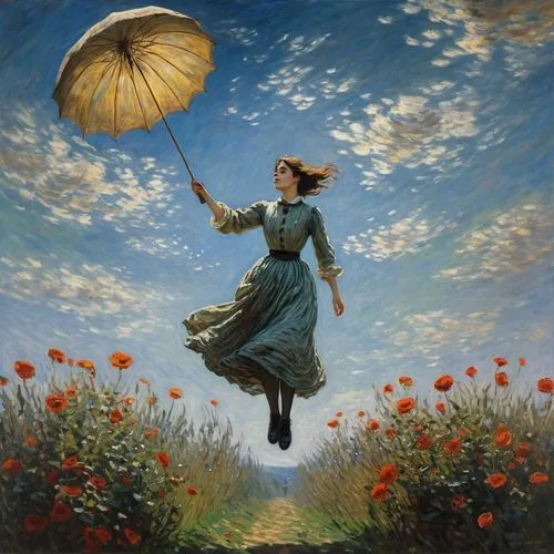 female horror ambience flying in sky,mary poppins,flying dandelions,little girl in wind,flying girl,flying seed,falling flowers,flying seeds,little girl with balloons,little girl with umbrella,way of 