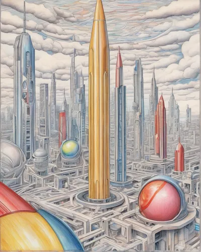 metropolis,skyscrapers,skyscraper town,cityscape,futuristic landscape,metropolises,skyscraper,skycraper,sky city,fantasy city,the skyscraper,city cities,cities,big marbles,city skyline,futuristic architecture,panoramical,tall buildings,sci fiction illustration,zeppelins,Conceptual Art,Daily,Daily 17