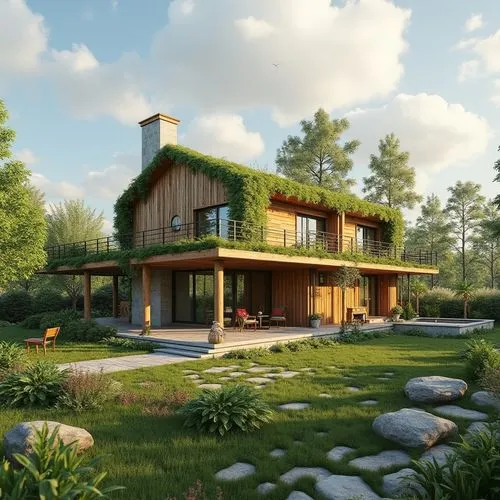 3d rendering,home landscape,summer cottage,house in the forest,grass roof,forest house,ecovillages,danish house,passivhaus,landscaped,wooden house,country cottage,homebuilding,beautiful home,timber house,scandinavian style,modern house,country house,render,house in the mountains,Photography,General,Realistic