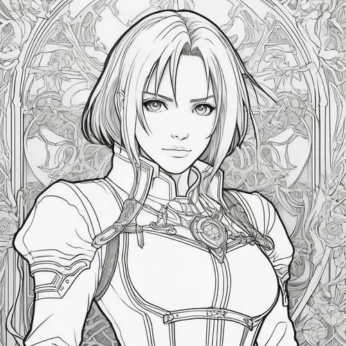 noblewoman,sophitia,lineart,arianrhod,olwen,hildegarde,Illustration,Black and White,Black and White 13