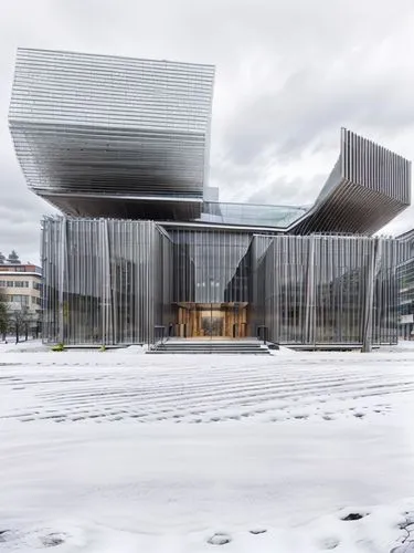 futuristic art museum,trondheim,performing arts center,cubic house,archidaily,metal cladding,the palace of culture,concert hall,mercedes-benz museum,artscience museum,chancellery,olympia ski stadium,r