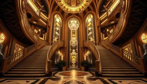 hall of the fallen,labyrinthian,ornate room,staircase,ornate,grandeur,hallway,cathedral,opulence,sanctum,stairway,baroque,art deco,corridors,theed,gold castle,haunted cathedral,staircases,emporium,cochere,Photography,General,Realistic