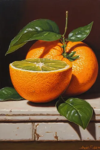 orange tree,kumquat,tangerines,valencia orange,orange fruit,oranges half,oranges,satsuma,orange blossom,navel orange,tangerine fruits,murcott orange,mandarin orange,kumquats,clementines,oil painting,orange slices,green oranges,citrus fruit,peppered orange,Art,Classical Oil Painting,Classical Oil Painting 16