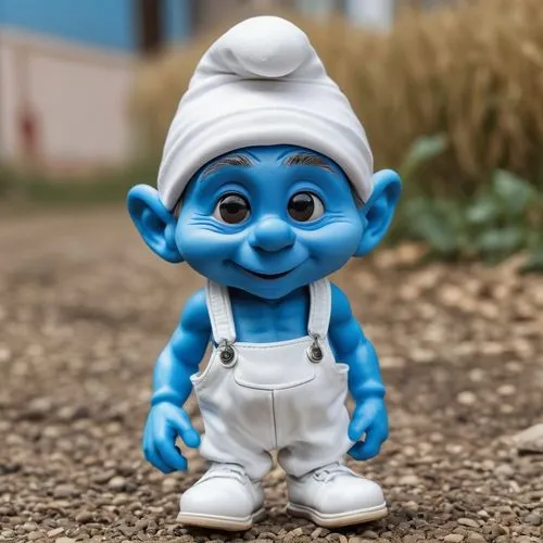 Realistic detailed humanoid tiny Smurf midget with white shoes and pants in vintage ,smurf figure,smurf,scandia gnome,aquafaba,gnome,avatar,om,pubg mascot,scandia gnomes,bapu,honor 9,disney character,