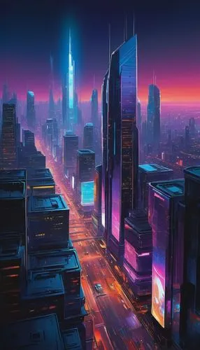 cybercity,cityscape,futuristic landscape,cybertown,colorful city,metropolis,city skyline,cyberport,cyberpunk,city at night,fantasy city,microdistrict,cityzen,evening city,futuristic,synth,cyberscene,cyberia,urbanworld,polara,Conceptual Art,Sci-Fi,Sci-Fi 22