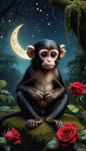 monkey island,capuchin,tufted capuchin,primate,monkeys band,ring-tailed,romantic portrait,monkey,barbary monkey,tamarin,chimpanzee,persian poet,the zodiac sign pisces,white-fronted capuchin,the monkey,anthropomorphized animals,baby monkey,macaque,valentine gnome,monkey family,Photography,General,Cinematic