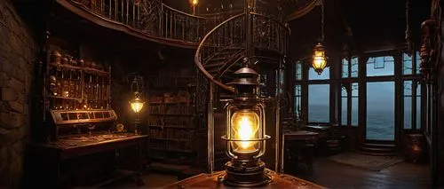 apothecary,gringotts,inglenook,oil lamp,kerosene lamp,victorian room,gas lamp,brandy shop,dark cabinetry,candlemaker,apothecaries,bellocq,herbology,vintage lantern,perfumery,potions,illuminated lantern,gaslight,incandescent lamp,victorian kitchen,Illustration,Black and White,Black and White 27