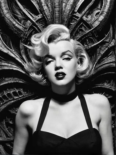 Marilyn Monroe ,
Let him, who is understanding recon the number of the beast, for it is a human number, and the number ist sixhundredandsixtysix , inspired by 
H. R. GIGER AND H. P. LOVECRAFT AND EVIL