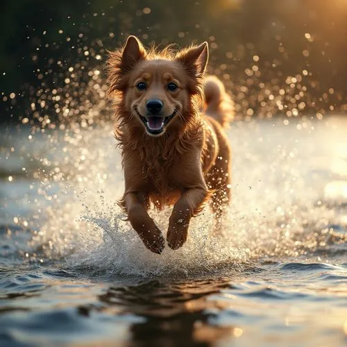 dog in the water,running dog,dog running,splaying,leap for joy,water jump,Photography,General,Fantasy