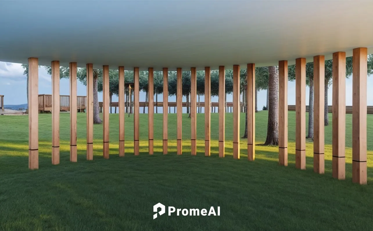 wooden poles,pergola,heatherwick,woodhenge,adjaye,klaus rinke's time field,corten steel,wooden pole,triforium,mirror house,columns,quadriennale,wood structure,archidaily,pillars,inhabitation,wooden co