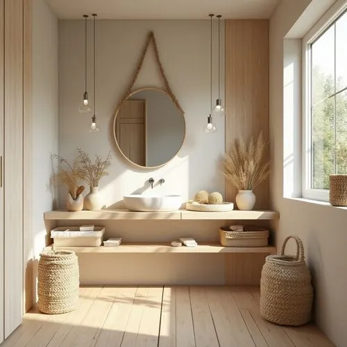 modern minimalist bathroom,luxury bathroom,bamboo curtain,bath room,japanese-style room,Photography,General,Realistic