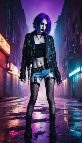 cyberpunk,femme fatale,grunge,violet,ultraviolet,neo-burlesque,goth woman,poison,la violetta,neon lights,renegade,streampunk,punk,birds of prey-night,indigo,harley quinn,toni,neon light,vada,deadly nightshade,Unique,Paper Cuts,Paper Cuts 07