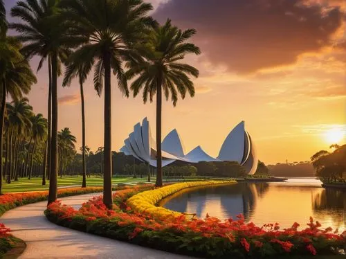 garden by the bay,sentosa,lotus temple,gardens by the bay,singapore,lotustemple,putrajaya,walt disney world,singapore landmark,southeast asia,brunei,changi,polynesia,sentosa beach,dubai garden glow,heads of royal palms,singapura,disney world,hainan,south pacific,Art,Classical Oil Painting,Classical Oil Painting 05