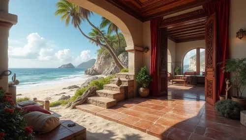 palmilla,holiday villa,mustique,beachfront,oceanfront,tayrona,front porch,cabo san lucas,cabos,beach house,ocean view,cabo,oceanview,porch,cabana,verandah,breezeway,seaside view,seclude,caribbean,Photography,General,Realistic