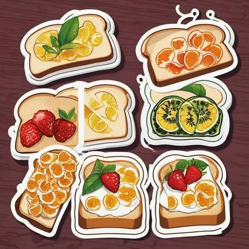 fruit icons,fruits icons,food icons,stickers,pastries,fruit pattern,Unique,Design,Sticker