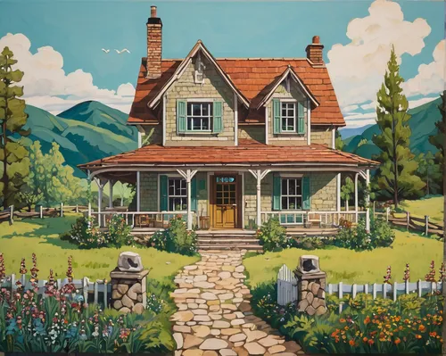 country cottage,summer cottage,cottage,home landscape,little house,house painting,country house,farm house,woman house,houses clipart,small house,cottage garden,lonely house,bungalow,traditional house,house in mountains,house in the mountains,farmhouse,cottages,old house,Art,Artistic Painting,Artistic Painting 07