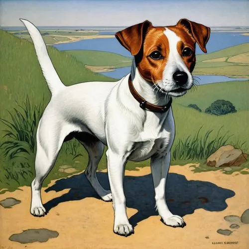 jack russel terrier,jack russell terrier,jack russell,dubernard,rat terrier,basenji,dog illustration,piebald,beagle,coonhound,catahoula,nuxhall,terrier,hunting dog,canidae,mixed breed dog,kutta,oberweiler,dietzen,foxhound,Illustration,Retro,Retro 11