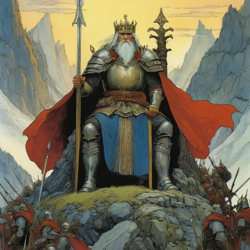 king arthur,king ortler,heroic fantasy,throne,the throne,king caudata,thrones,the ruler,emperor,king sword,king crown,imperial crown,castleguard,king wall,bordafjordur,dwarf sundheim,camelot,norse,kingdom,lord who rings,Illustration,Realistic Fantasy,Realistic Fantasy 04