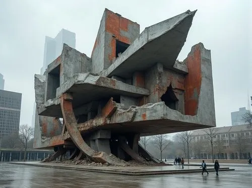 kimmelman,morphosis,libeskind,gehry,ocad,acconci,damrosch,safdie,steel sculpture,koolhaas,snohetta,strange structure,evagora,demolition,melnikov,bjarke,deconstructivism,claes,syringe house,futuristic art museum,Photography,General,Realistic