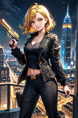 girl with gun,holding a gun,girl with a gun,femme fatale,woman holding gun,spy,gangstar,game illustration,black widow,spy visual,agent,bullet,rosa ' amber cover,hk,yang,agent 13,pointing gun,cg artwork,darjeeling,harley,Anime,Anime,General