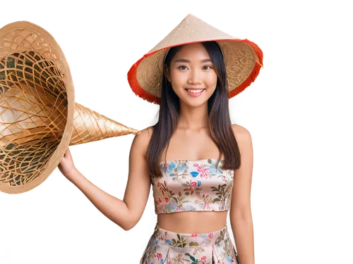 asian conical hat,asian lamp,miss vietnam,vietnamese woman,ordinary sun hat,asian costume,asian umbrella,flower hat,sun hat,mock sun hat,mushroom hat,conical hat,summer hat,sombrero,japanese floral background,high sun hat,paper flower background,asian woman,hat retro,portrait background,Illustration,Japanese style,Japanese Style 01