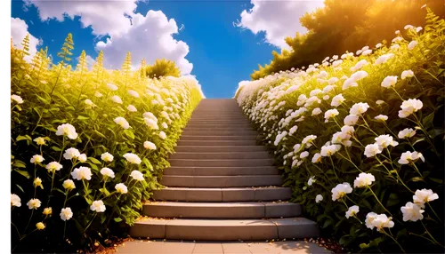 stairs to heaven,stairway to heaven,pathway,winding steps,stairways,heavenly ladder,steps,walkway,stairway,escaleras,the mystical path,stairs,way of the roses,to the garden,path,heaven gate,flower garden,the path,escalera,wooden path,Conceptual Art,Daily,Daily 25