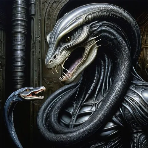 giger,xenomorph,vipera,gigan,caiera,airavata,emperor snake,gopendra,basilisk,cardassia,xeno,nigrescens,maguana,serpentis,nyarlathotep,cobra,skinks,tyrannus,draconis,vritra,Conceptual Art,Sci-Fi,Sci-Fi 02