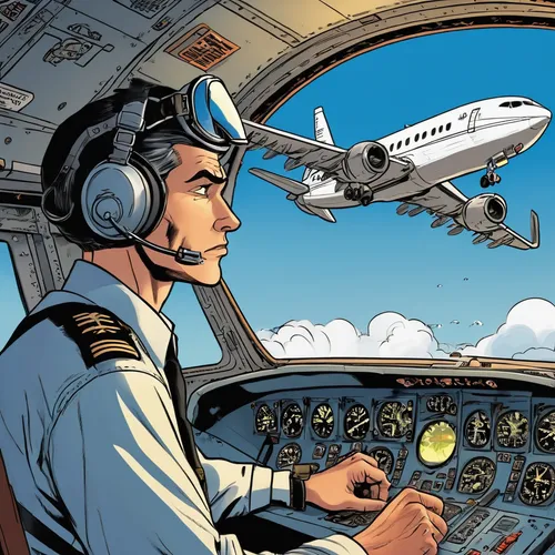 flight engineer,douglas dc-6,douglas dc-4,flight instruments,douglas dc-7,douglas dc-3,aviation,pilot,douglas dc-8,boeing 707,boeing 2707,airplane crash,cockpit,747,boeing e-4,vintage illustration,airplane,air traffic,airplane passenger,douglas aircraft company,Illustration,American Style,American Style 13