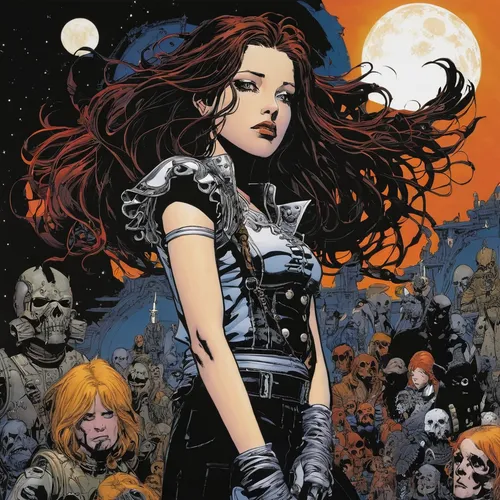 black widow,rosa ' amber cover,birds of prey-night,callisto,huntress,clary,xmen,testament,x-men,scarlet witch,cover,x men,birds of prey,maiden,renegade,the enchantress,new years day,background ivy,head woman,vampire woman,Illustration,American Style,American Style 06