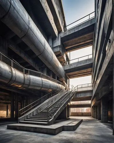 multi storey car park,parkade,autostadt wolfsburg,underground car park,lingotto,lofts,scampia,brutalist,multistory,abandoned factory,underground garage,ducts,industrial ruin,brutalism,adducts,falsework,sanatoriums,crossbeams,groundfloor,architectures,Conceptual Art,Sci-Fi,Sci-Fi 24