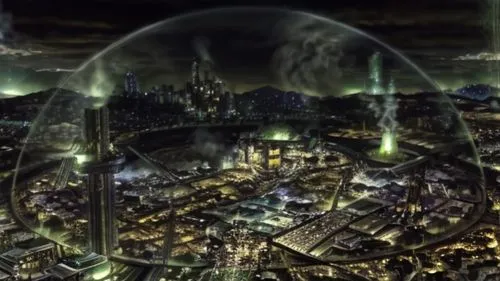 fantasy city,metropolis,city cities,destroyed city,black city,futuristic landscape,fantasy world,quarantine bubble,post-apocalyptic landscape,panopticon,copernican world system,arcanum,ancient city,stargate,background image,planisphere,orb,sky city,parallel worlds,urbanization