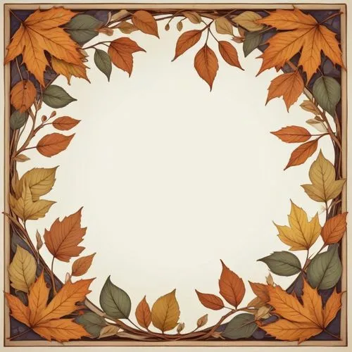 a colorful frame made up of leaves and nches,round autumn frame,fall picture frame,autumn frame,leaves frame,autumn wreath,wreath vector