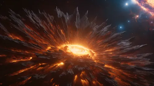 The Supernova creation timelapse, high quality, 8k, marvel cinematic view,v838 monocerotis,supernova,solar eruption,galaxy collision,kriegder star,spiral nebula,interstellar bow wave,binary system,spa