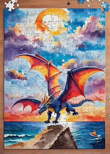 charizard,painted dragon,jigsaw puzzle,meeple,dragon,dragon of earth,dragon design,dragon li,playmat,dragon bridge,wall calendar,fire breathing dragon,dragon fire,puzzle,draconic,dragons,black dragon,pterodactyl,origami paper,fantasy art,Illustration,Paper based,Paper Based 25