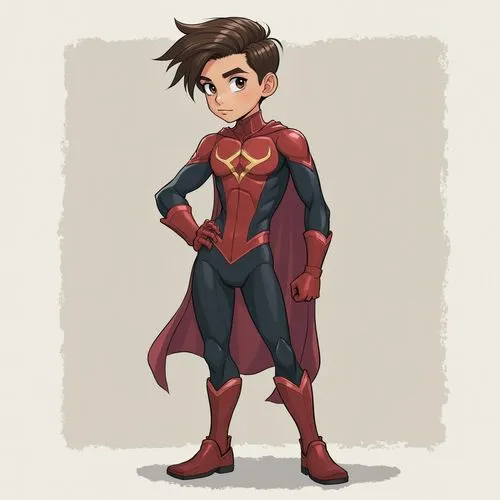 Young teenage boy, superhero, spandex suit, latex suit, tight, slim, ,an image of a young man in a red and black costume,superboy,superheroic,supes,super man,stutman,red super hero