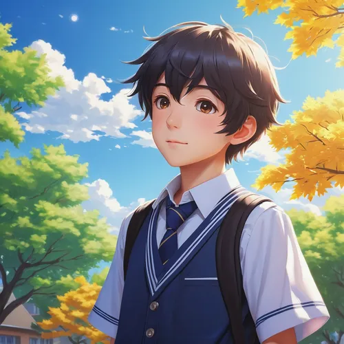 autumn background,takato cherry blossoms,japanese sakura background,sakura background,euphonium,leaf background,spring leaf background,autumn sky,springtime background,autumn icon,spring background,portrait background,cg artwork,flower background,tsumugi kotobuki k-on,anime boy,would a background,sakura tree,falling on leaves,sky of autumn,Illustration,Realistic Fantasy,Realistic Fantasy 26