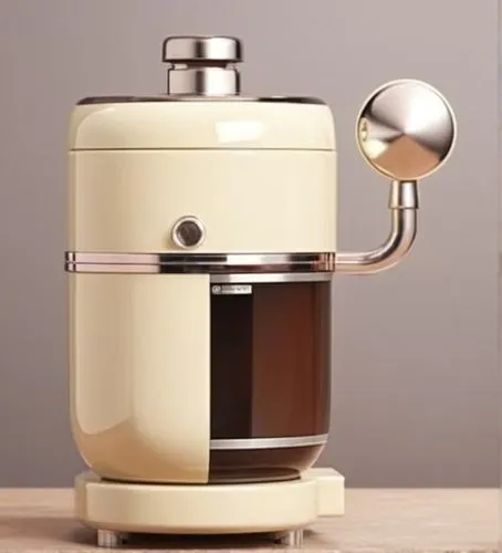 复古 奶油 圆润 亮面,the coffee maker with its lid is white and has a cup inside of it,coffee percolator,coffee pot,coffee maker,coffeemaker,coffee grinder,percolator,Photography,General,Realistic