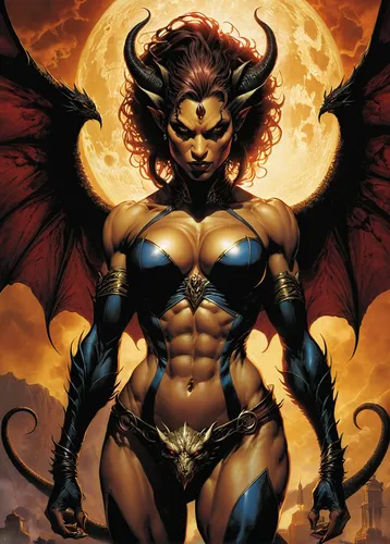 goddess of justice,heroic fantasy,fantasy woman,wonderwoman,the archangel,evil woman,super heroine,female warrior,archangel,warrior woman,wonder woman,wonder woman city,strong woman,fire angel,gargoyles,phoenix,mystique,devil,lucifer,muscle woman,Illustration,American Style,American Style 02