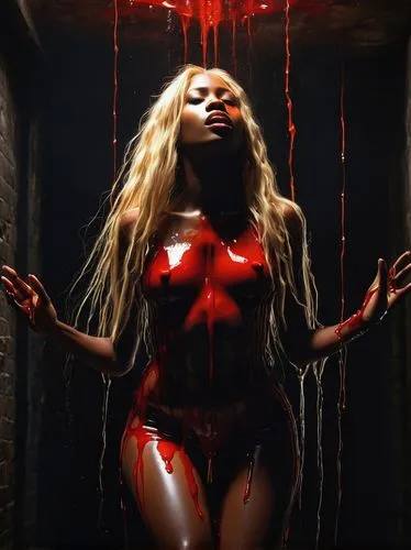 azealia,red,damita,bey,countess,beyonce,voodoo woman,ciara,stigmata,satana,elektra,maliana,nomani,red paint,monique,azilah,necrosha,mariah carey,bloodsucker,anansi,Illustration,Realistic Fantasy,Realistic Fantasy 07