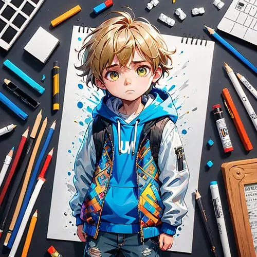 copic,illustrator,kids illustration,crayon,coloring,pencil case,anime boy,colorful doodle,animator,colored crayon,student,painter doll,artist portrait,colored pencils,colourful pencils,artist color,art materials,school boy,coder,markers,Anime,Anime,General