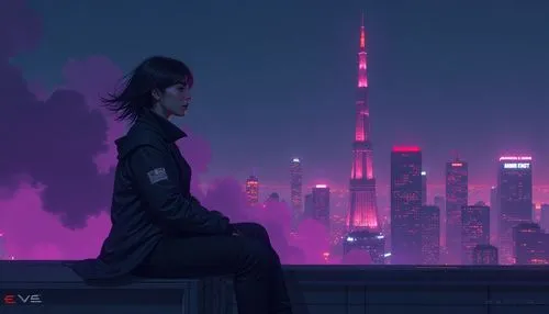 cyberpunk,shanghai,cityscape,cybercity,bladerunner,above the city