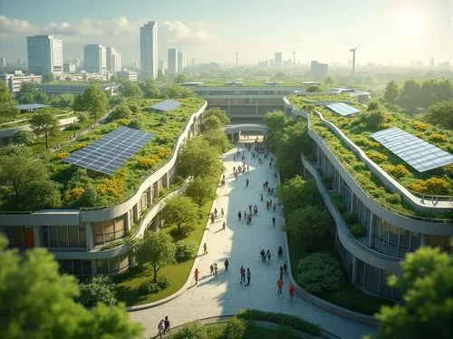 ecovillages,europan,ecotopia,solar cell base,smart city,technopolis,urban design,ecovillage,chengdu,futuristic architecture,greentech,autostadt wolfsburg,bjarke,songdo,arcology,suburbanized,kunshan,urban development,microdistrict,solar panels,Photography,General,Realistic