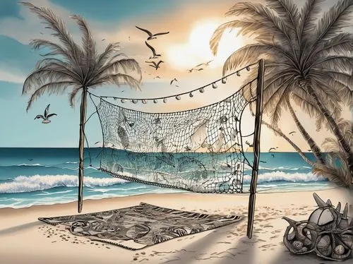 beach soccer,volleyball net,beach volleyball,footvolley,beach tent,beach furniture,fishing nets,beach defence,volleyball,beach landscape,bird protection net,beach handball,fishing net,beach sports,beach basketball,seaside resort,soccer-specific stadium,beach hut,soccer field,dream beach,Illustration,Black and White,Black and White 11