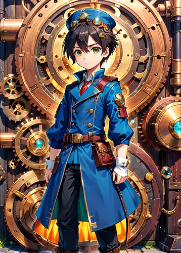 steampunk,steampunk gears,admiral von tromp,clockmaker,naval officer,military officer,key-hole captain,admiral,engineer,alibaba,military uniform,watchmaker,napoleon bonaparte,officer,conductor,protected cruiser,a uniform,kantai collection sailor,matsuno,napoleon i,Anime,Anime,Realistic