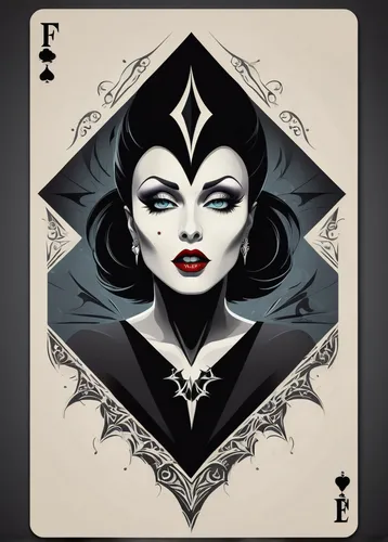 queen of hearts,vampira,playing card,blackjack,femme fatale,spades,royal flush,deck of cards,card deck,ace,aces,playing cards,queen of the night,play cards,suit of spades,fortune teller,magician,gambler,poker,ethereum icon,Unique,Design,Logo Design